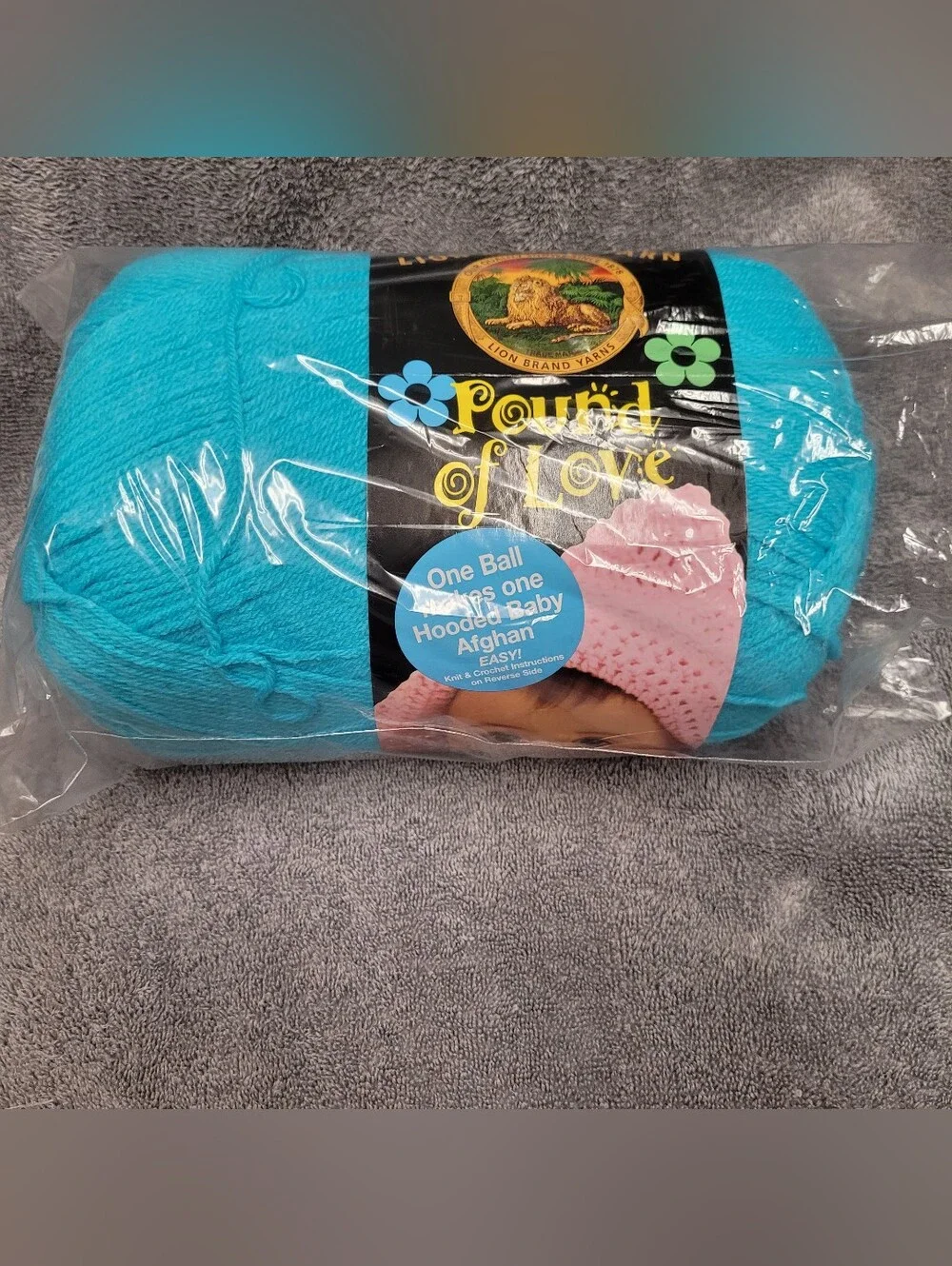 Lion Brand Baby Yarn- 1 Pound, Soft Acrylic. Turquise-Blue. Knitting & Crochet